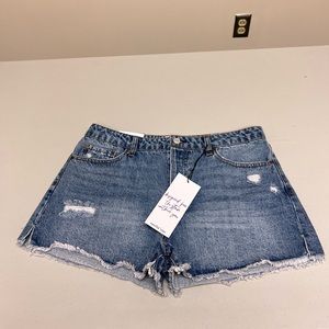 Vanilla Star dark blue high rise cut off festival denim jean shorts Nwt 322